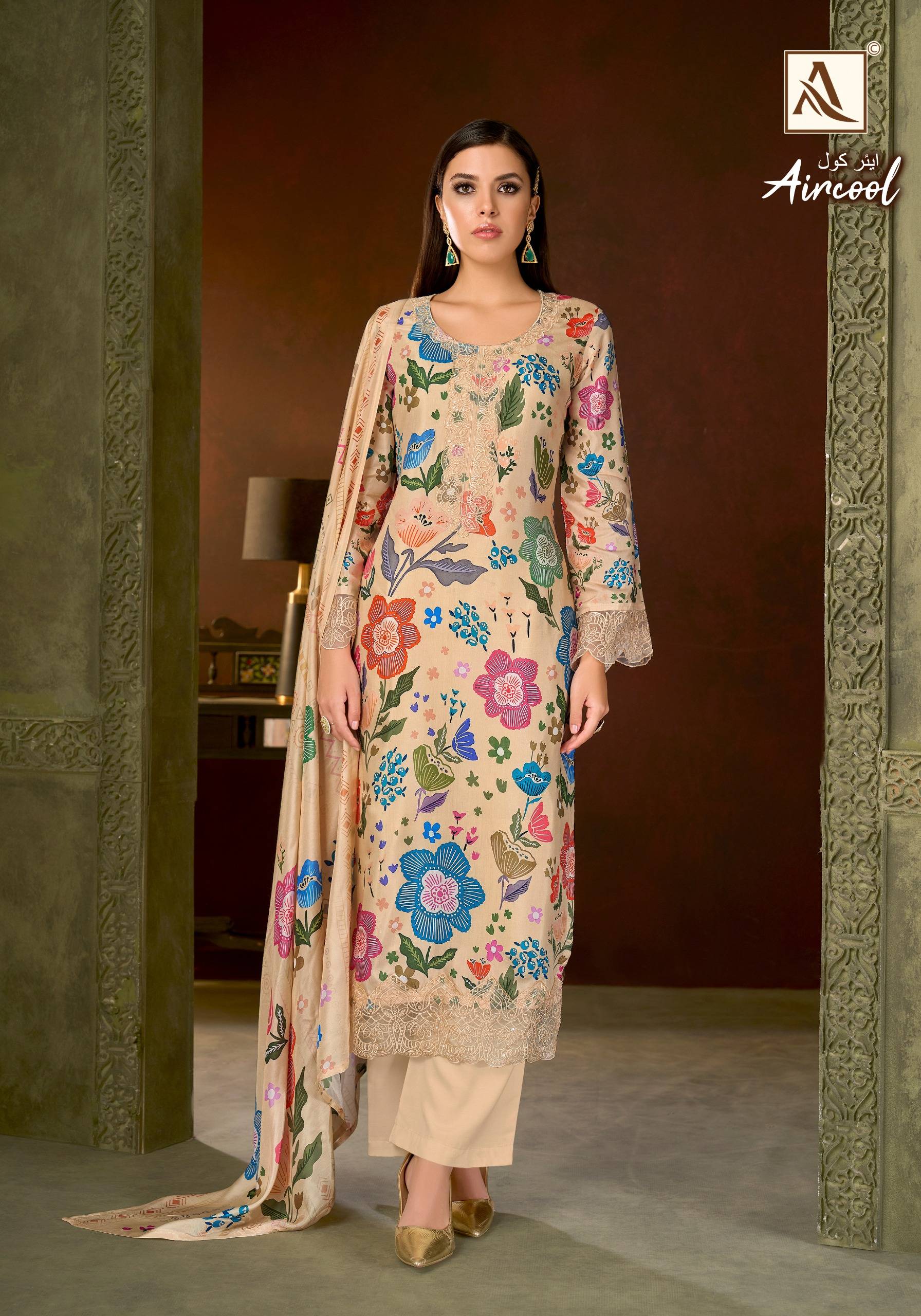 AIRCOOL By Alok Suit 01 To 06 Series Beautiful Festive Suits Stylish Fancy Colorful Ethnic Wear Pure Viscose Maslin Print Dresses At Wholesale Price